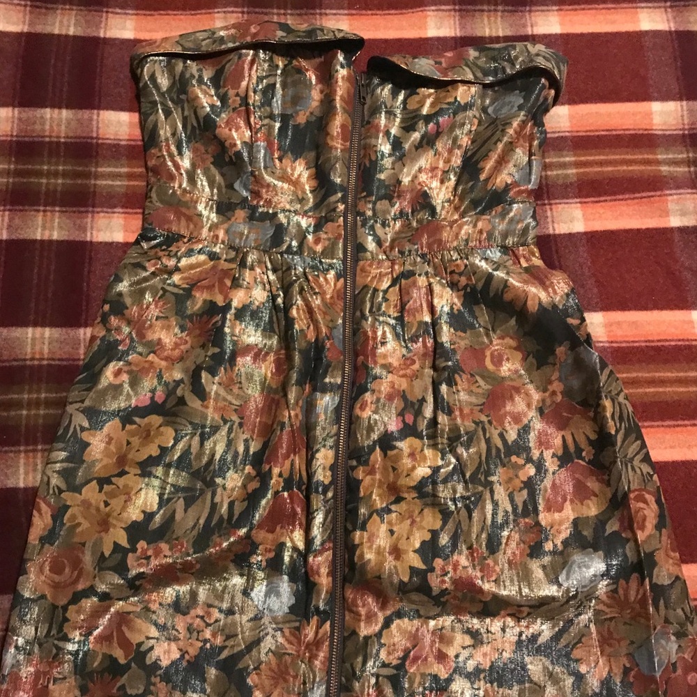 Urban Outfitters metallic strapless dress